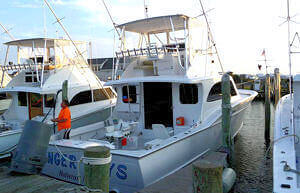 Our mate getting the boat ready for another charter.