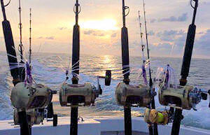 Beautiful sunrises are the norm on a charter trip out of Hatteras Inlet.