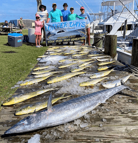 Longer Days makeup charter group had a great day offshore including a massive wahoo. Longer Days makeup charter group had a great day offshore including a massive wahoo.